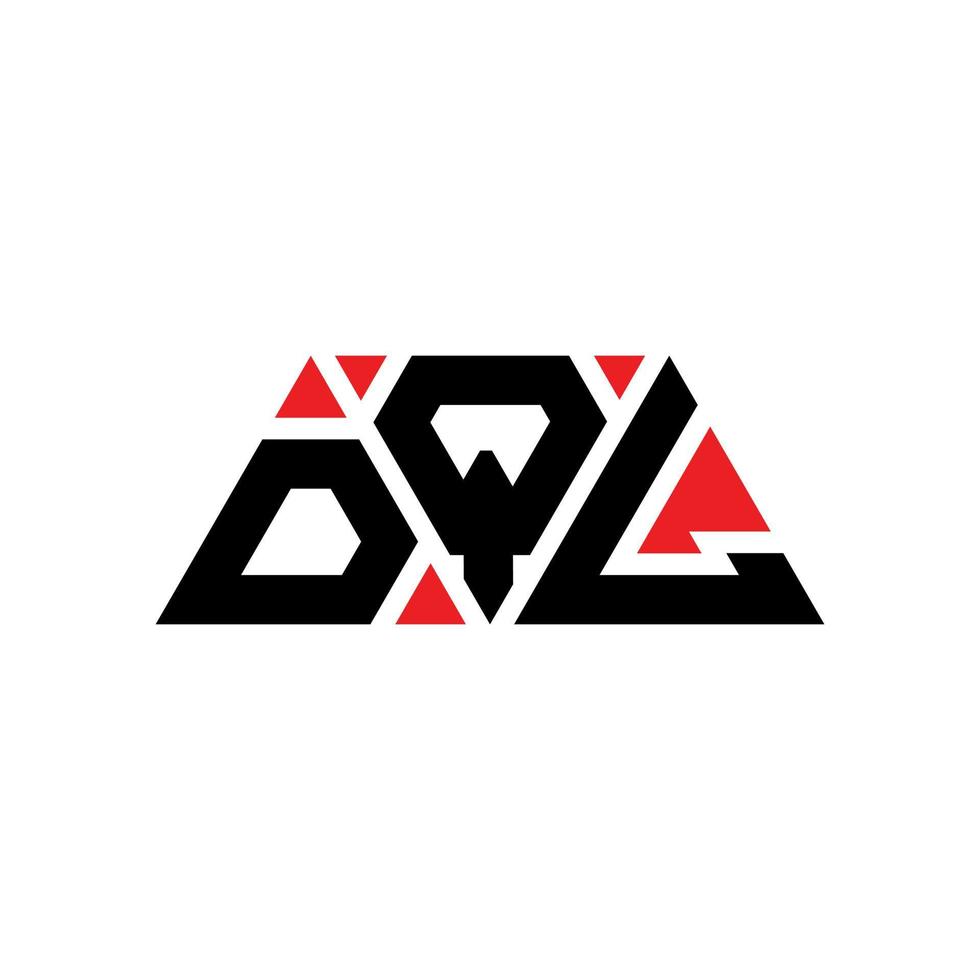 design de logotipo de letra triângulo dql com forma de triângulo. monograma de design de logotipo de triângulo dql. modelo de logotipo de vetor triângulo dql com cor vermelha. logotipo triangular dql logotipo simples, elegante e luxuoso. dql