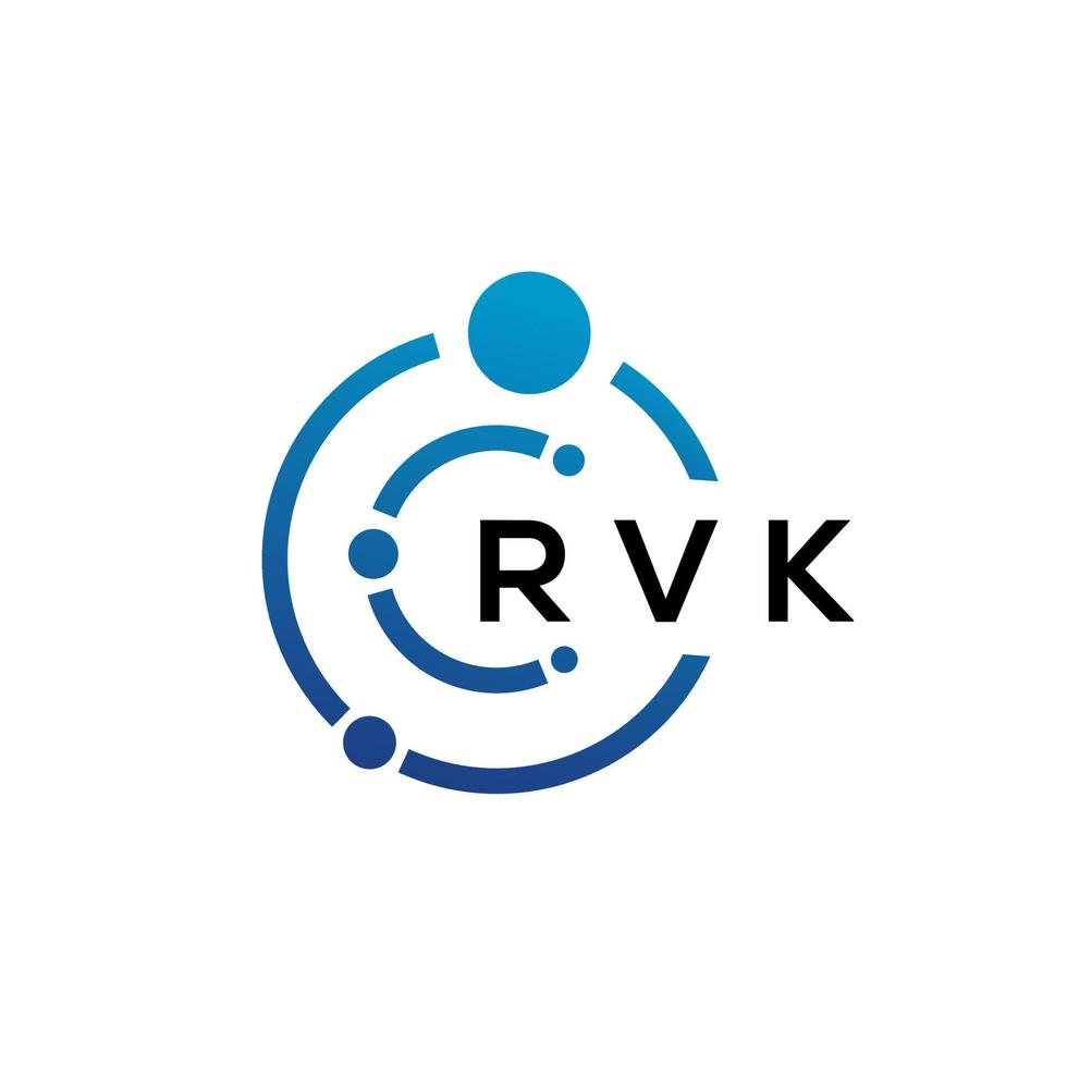 design de logotipo de tecnologia de letra rvk em fundo branco. rvk letras iniciais criativas conceito de logotipo. design de letra rvk. vetor