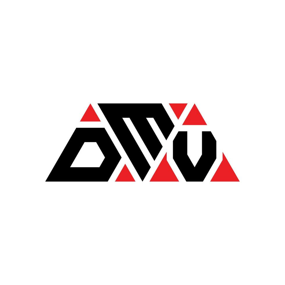 design de logotipo de letra de triângulo dmv com forma de triângulo. monograma de design de logotipo de triângulo dmv. modelo de logotipo de vetor de triângulo dmv com cor vermelha. logotipo triangular dmv logotipo simples, elegante e luxuoso. dmv