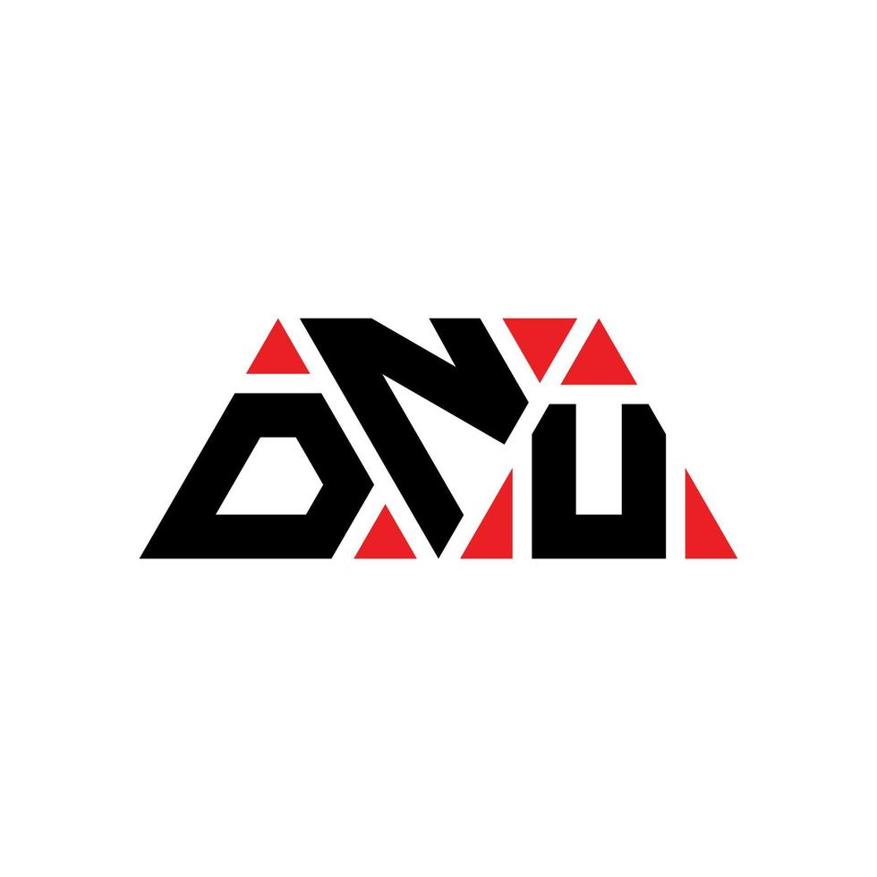 design de logotipo de letra triângulo dnu com forma de triângulo. monograma de design de logotipo de triângulo dnu. modelo de logotipo de vetor dnu triângulo com cor vermelha. logotipo triangular dnu logotipo simples, elegante e luxuoso. dnu