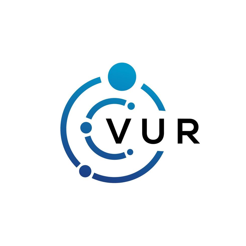 design de logotipo de tecnologia de letra vur em fundo branco. vur letras iniciais criativas conceito de logotipo. vur design de letras. vetor