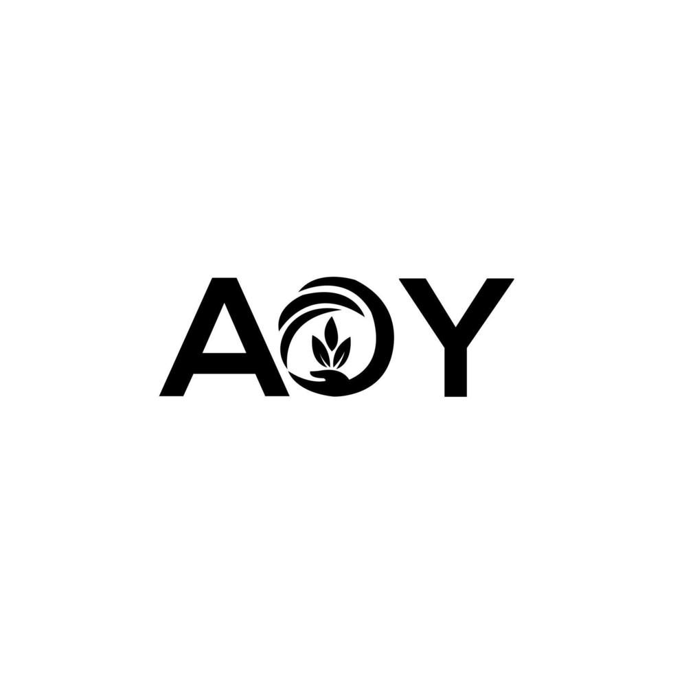 design de logotipo de carta aoy em fundo branco. conceito de logotipo de letra de iniciais criativas aoy. design de letras aoy. vetor