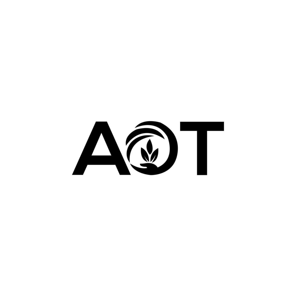 design de logotipo de carta aot em fundo branco. aot conceito de logotipo de letra de iniciais criativas. aot design de letras. vetor