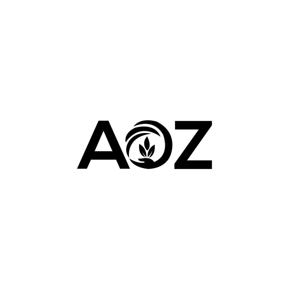 design de logotipo de carta aoz em fundo branco. conceito de logotipo de letra de iniciais criativas aoz. design de letra aoz. vetor