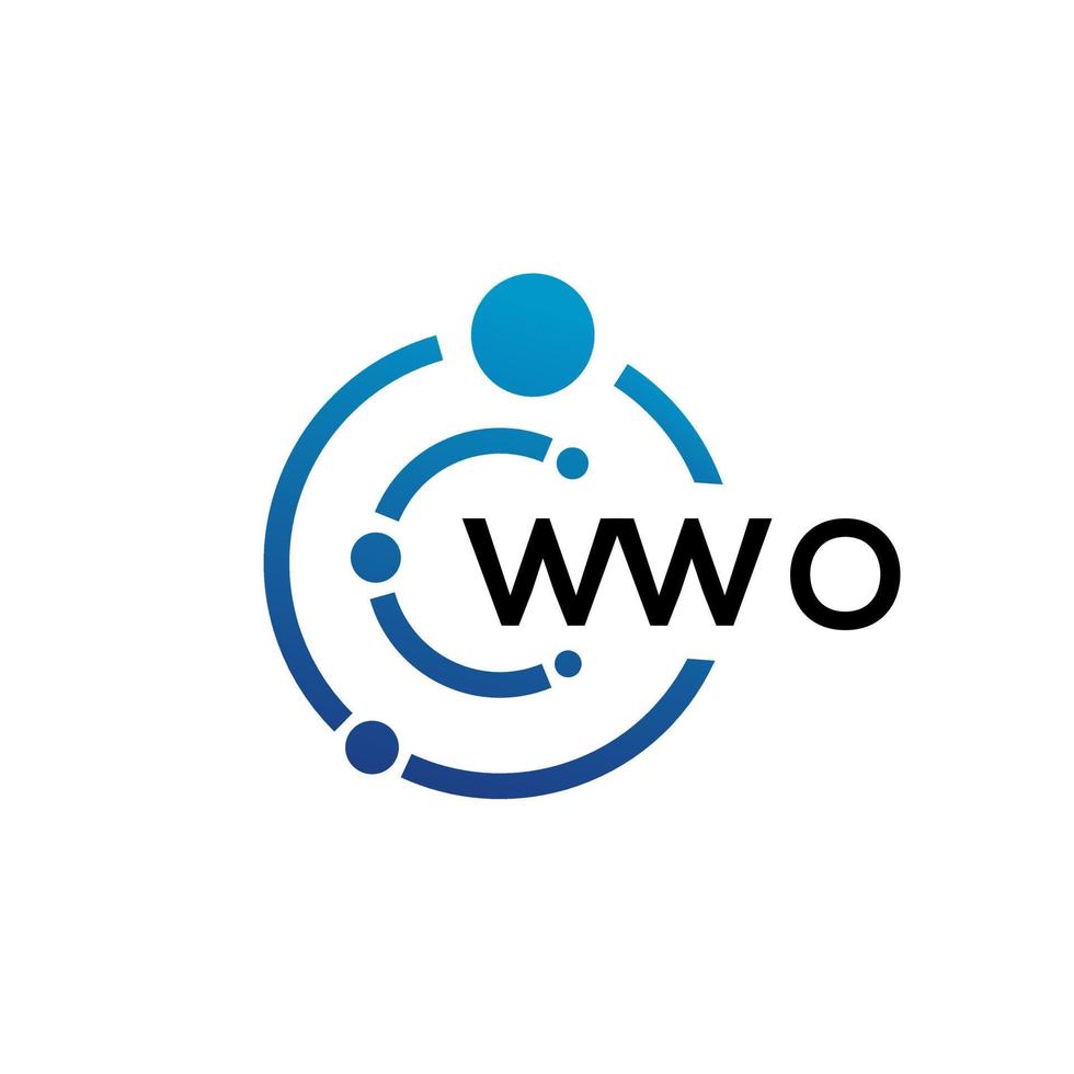 design de logotipo de tecnologia de letra wwo em fundo branco. wwo iniciais criativas carta-lo conceito de logotipo. wwo design de letras. vetor