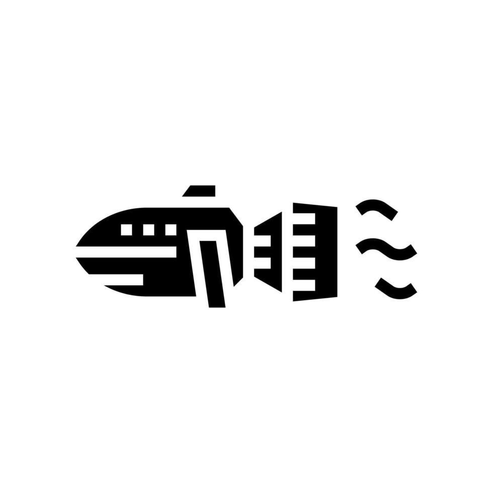 sinal de ilustração vetorial de ícone de glifo de scooter subaquático vetor