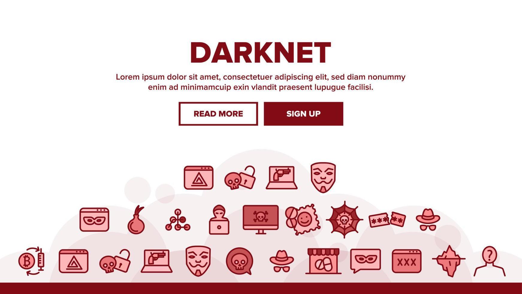 vetor de cabeçalho de aterrissagem da darknet