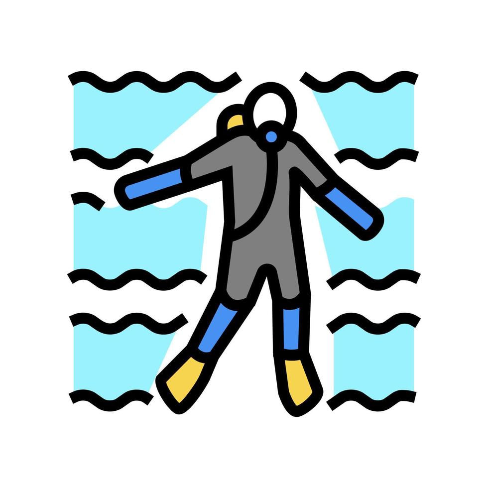 mergulhador nadando ilustração vetorial de ícone de cor subaquática vetor