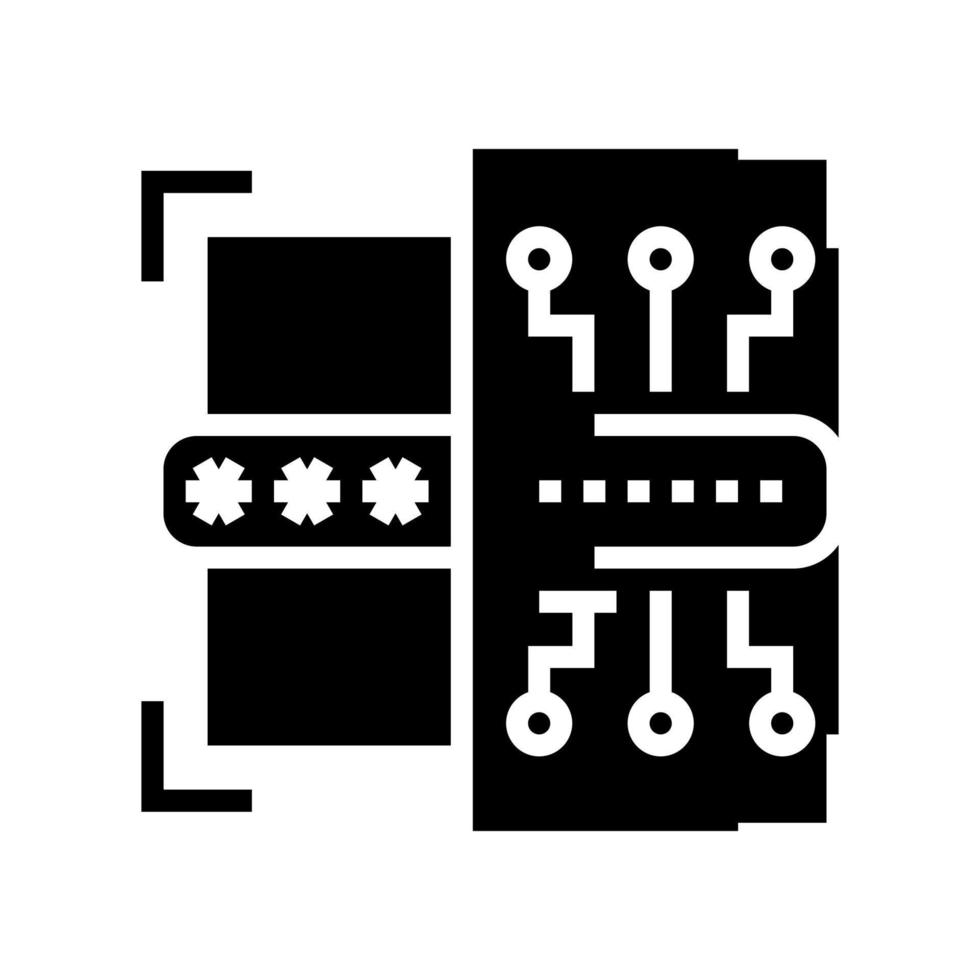sinal de ilustração vetorial de ícone de glifo de senha eletrônica vetor