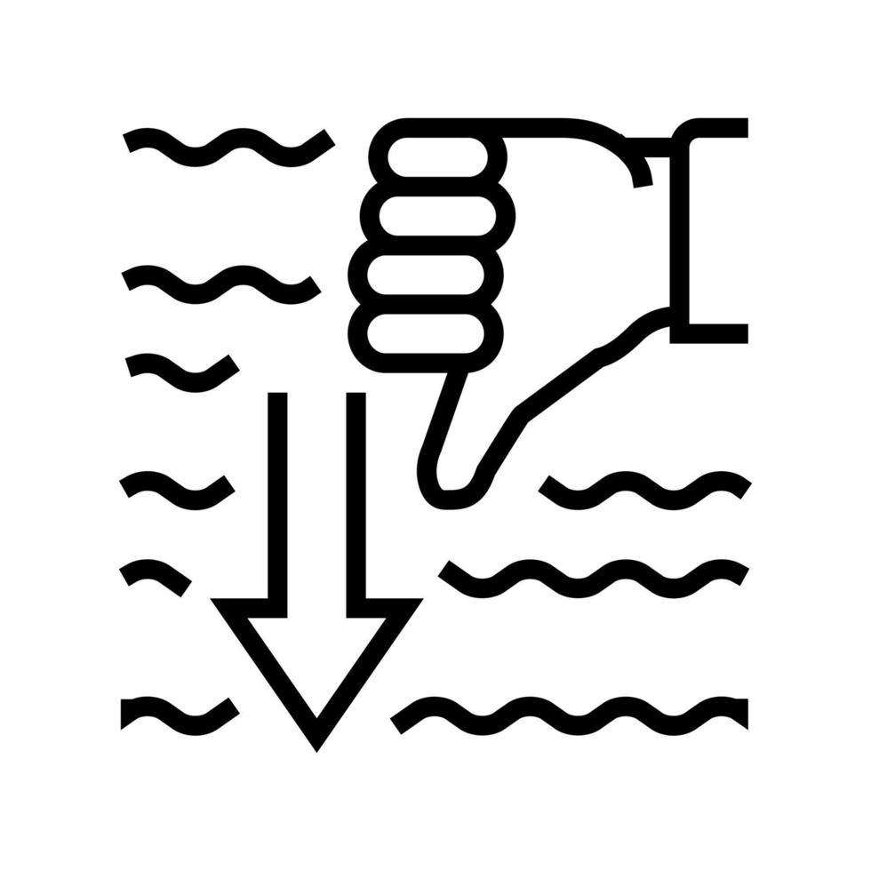 ilustração vetorial de ícone de linha de gesto de mergulhador de imersão vetor
