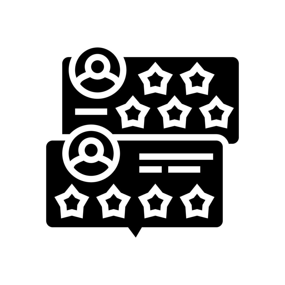 sinal de ilustração vetorial de ícone de glifo de revisão do cliente vetor