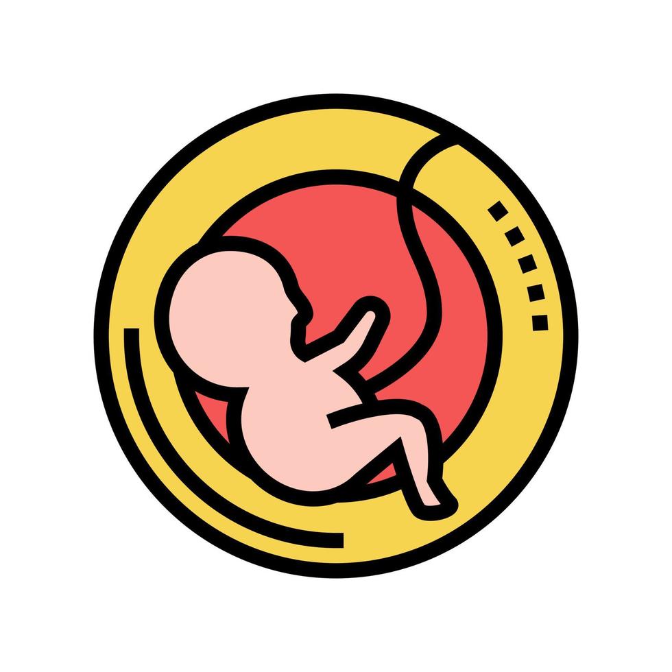 sinal de ilustração vetorial de ícone de cor de embrião de gravidez vetor
