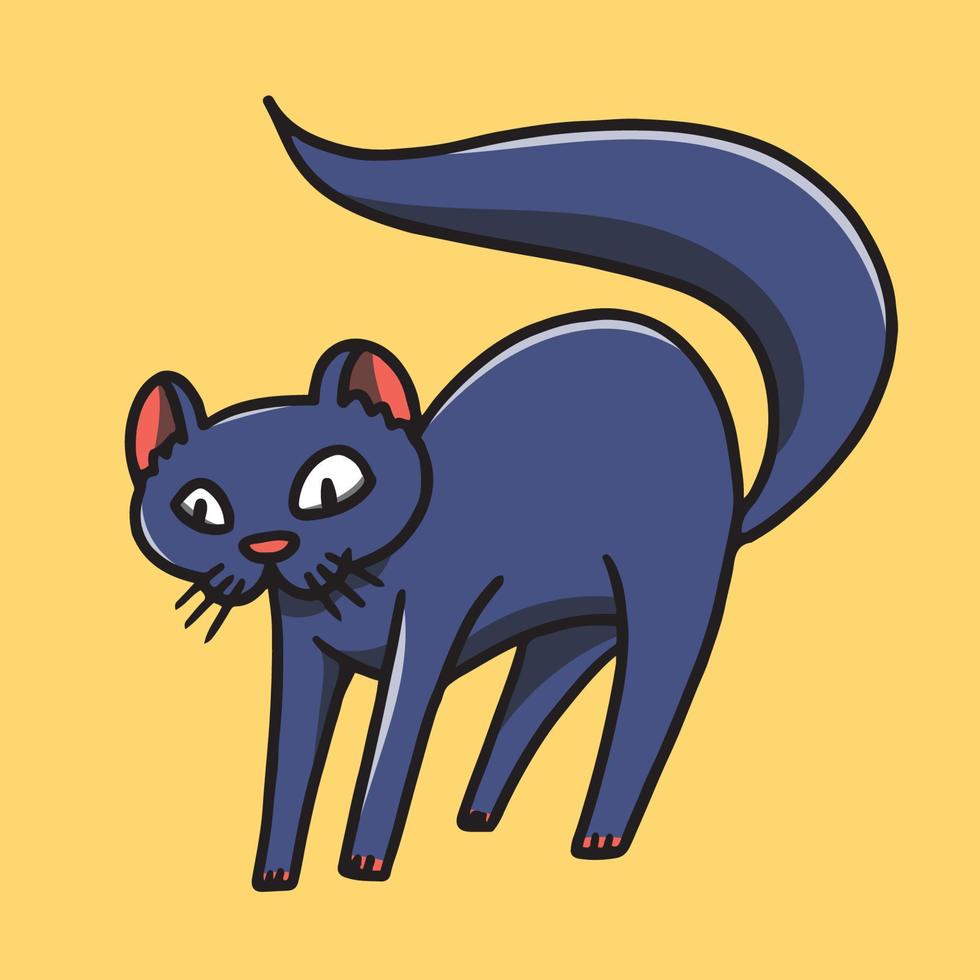 ilustração de gato fofo desenhada de mão vetor