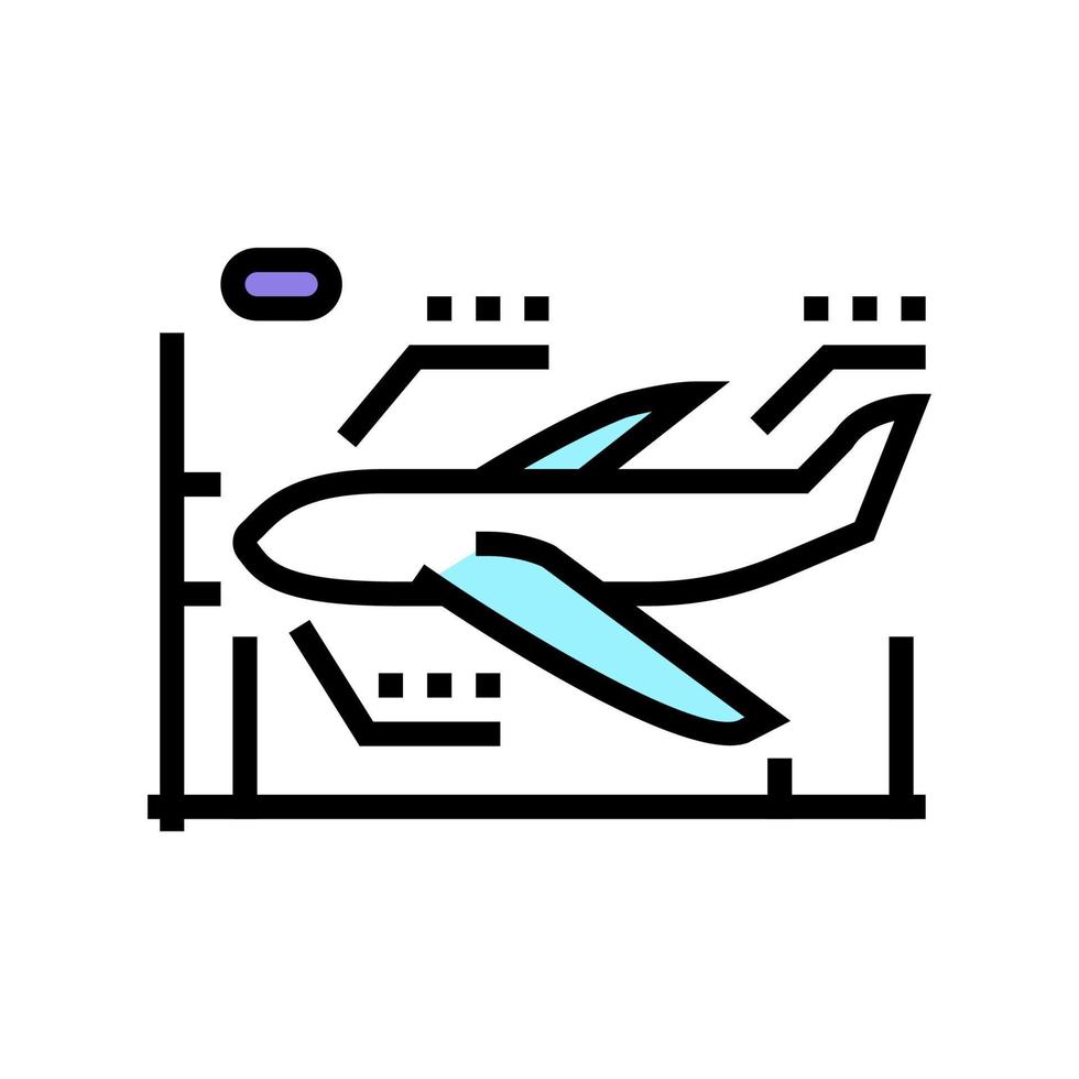sinal de ilustração vetorial de ícone de cor de modelagem de avião vetor