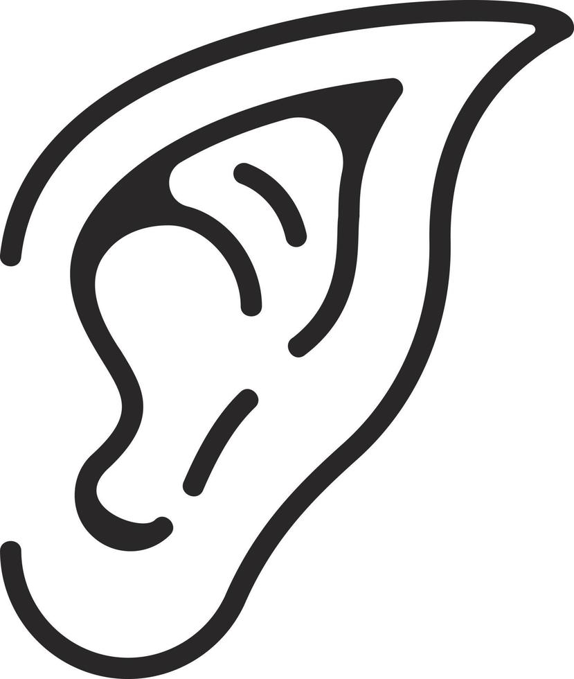ícone de orelha de elfo. ilustração vetorial. vetor