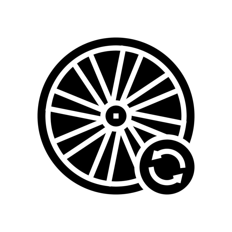 ilustração em vetor ícone glifo de alinhamento de roda de bicicleta