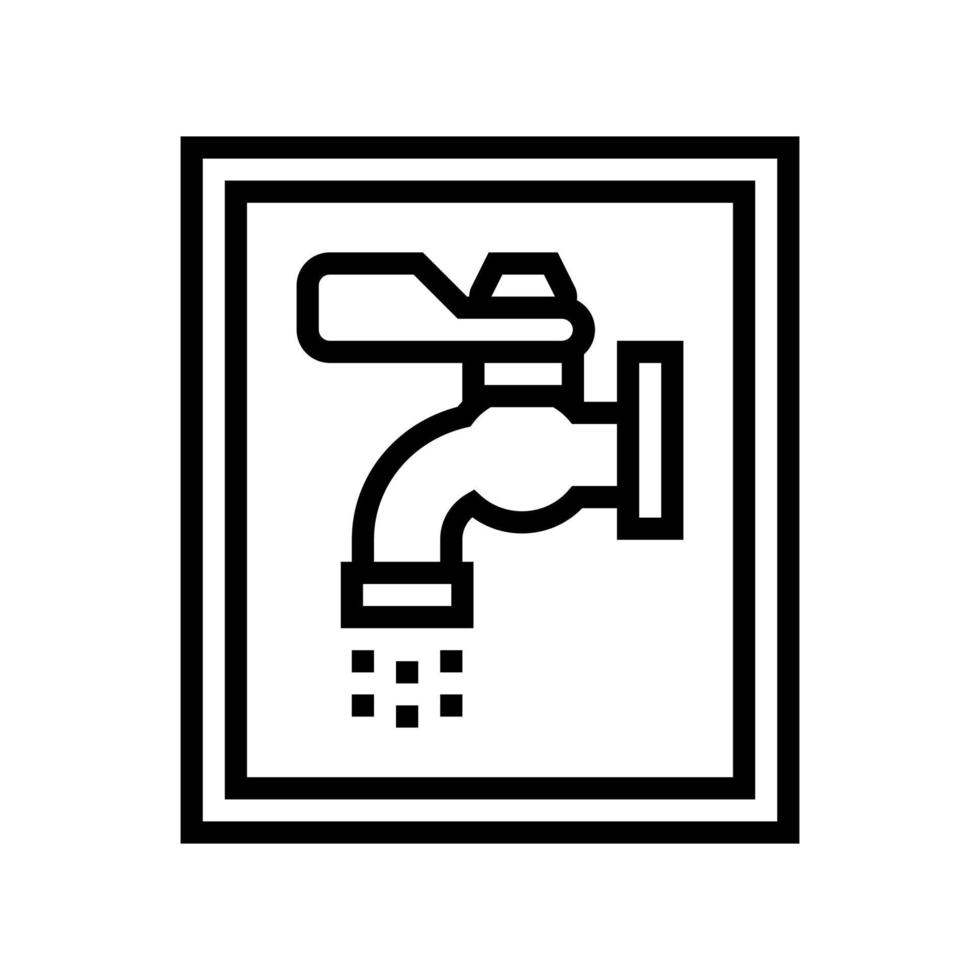 ilustração em vetor preto de ícone de linha de sinal de água