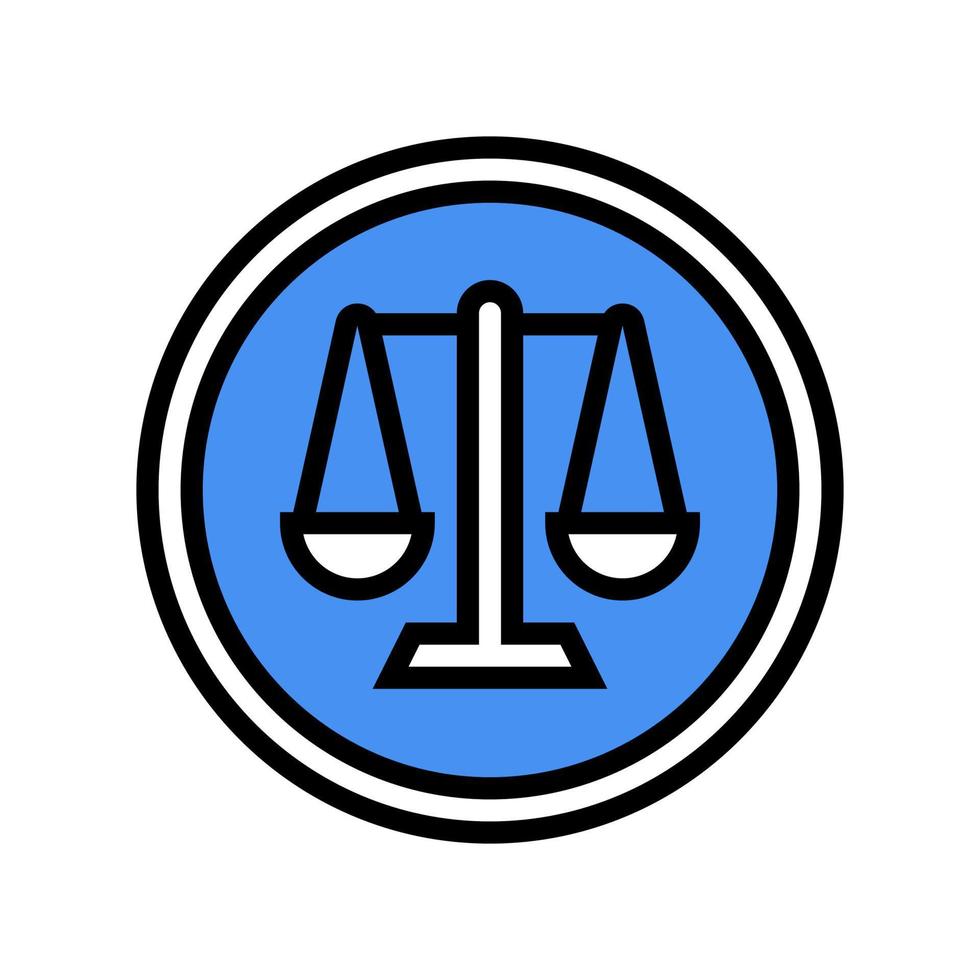 ilustração de cor de vetor de ícone de cor de sinal de tribunal