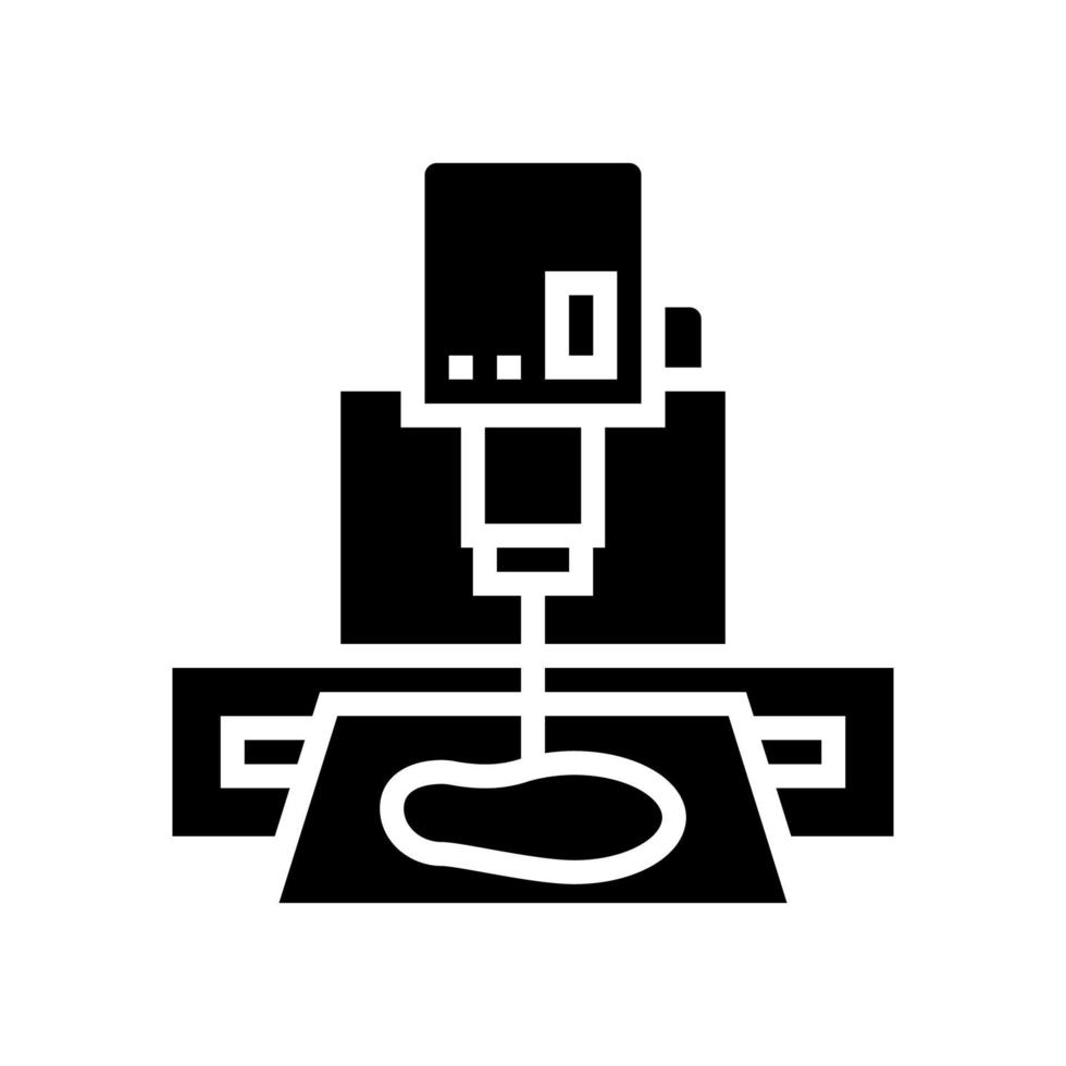 ilustração vetorial de ícone de glifo de máquina de corte único vetor