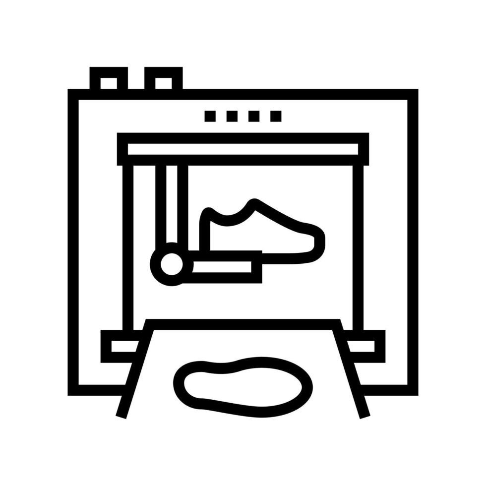 ilustração em vetor ícone de linha de equipamento de fábrica de calçados