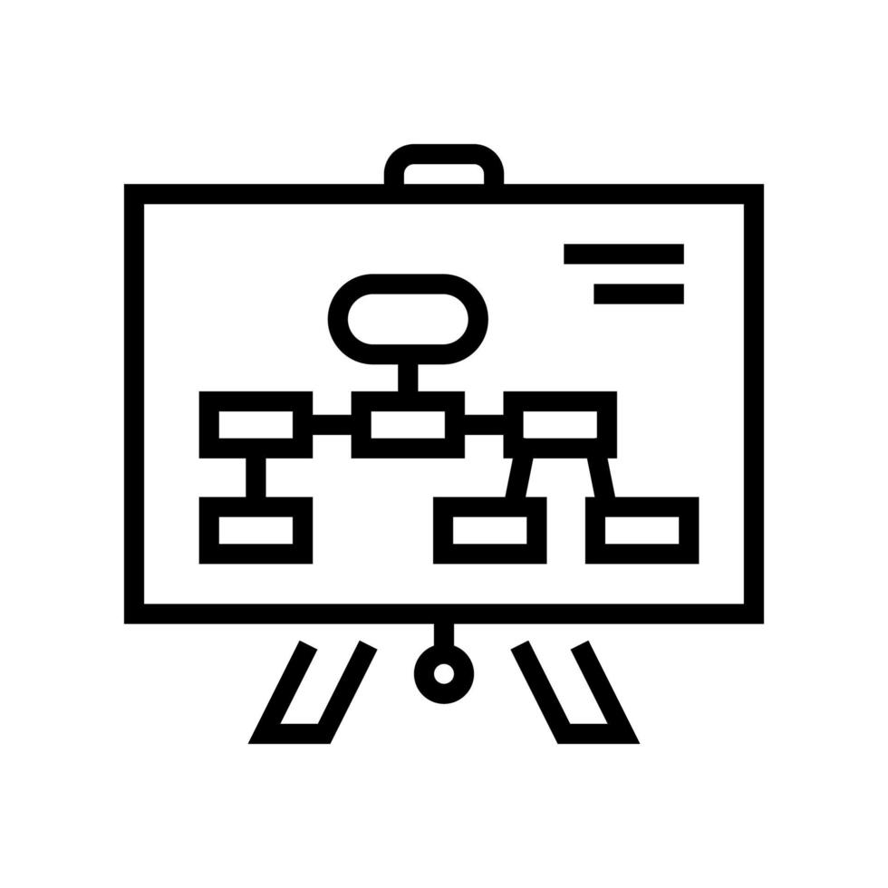 plano de apresentação ícone de linha de ilustração vetorial preto vetor