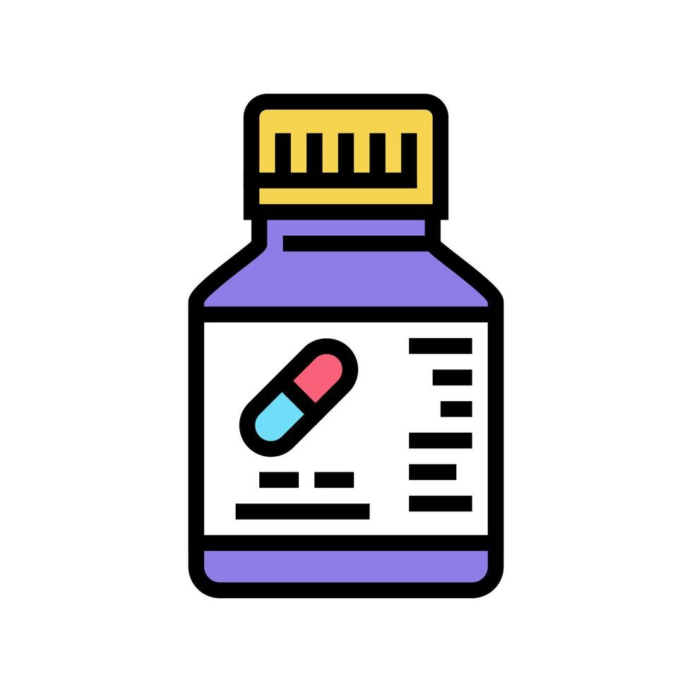 ilustração em vetor ícone de cor de garrafa de pílulas de remédio