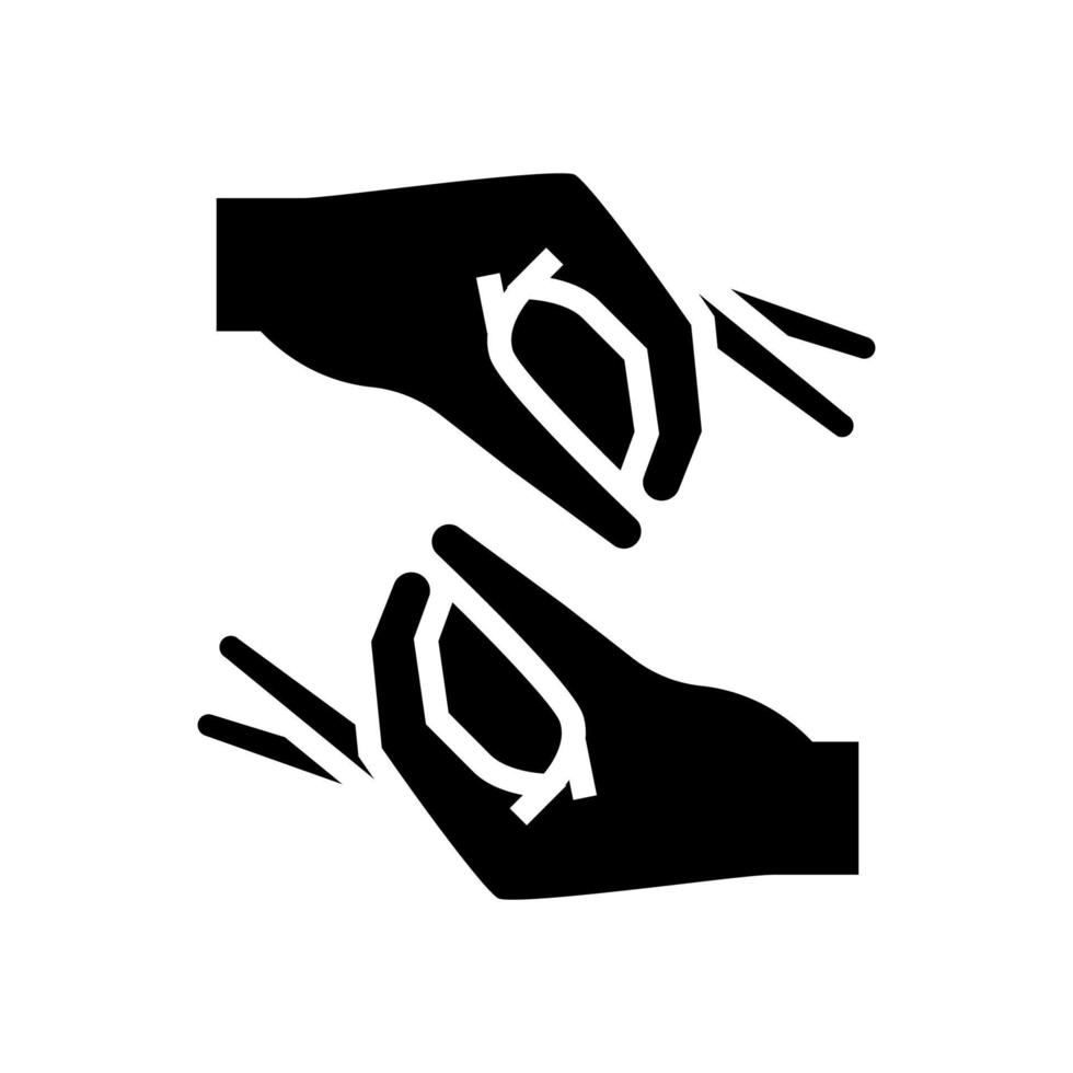 ilustração em vetor ícone glifo de linguagem de sinais