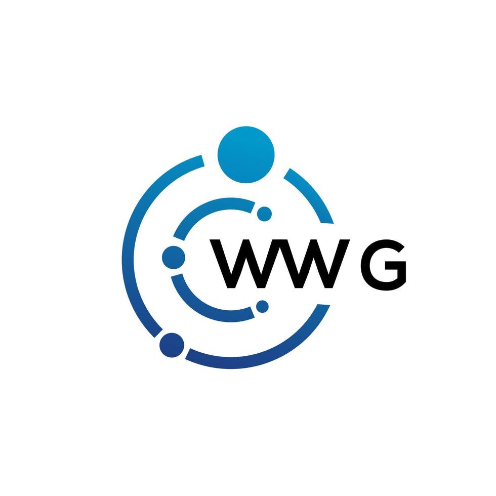 design de logotipo de tecnologia de letra wwg em fundo branco. letras de iniciais criativas wwg conceito de logotipo. design de letra wwg. vetor