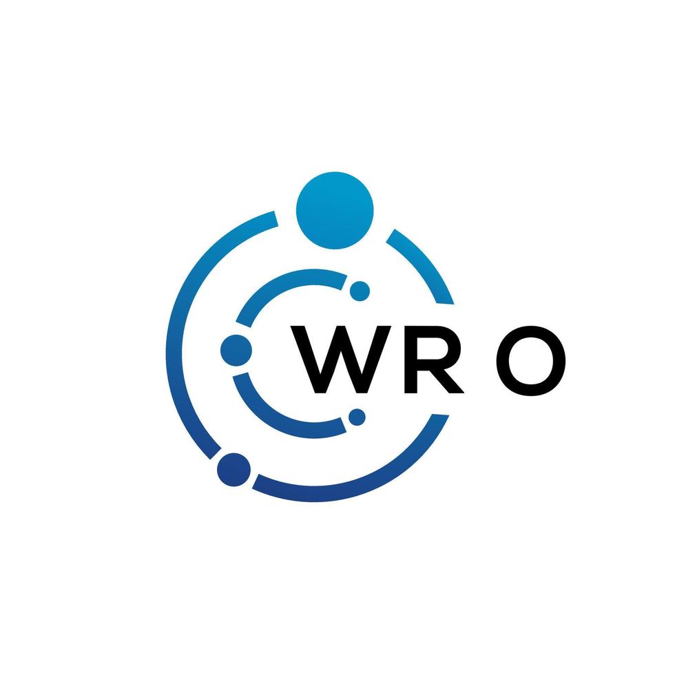 Wro design de logotipo de tecnologia de carta em fundo branco. wro iniciais criativas carta-lo conceito de logotipo. escrevi o design da carta. vetor