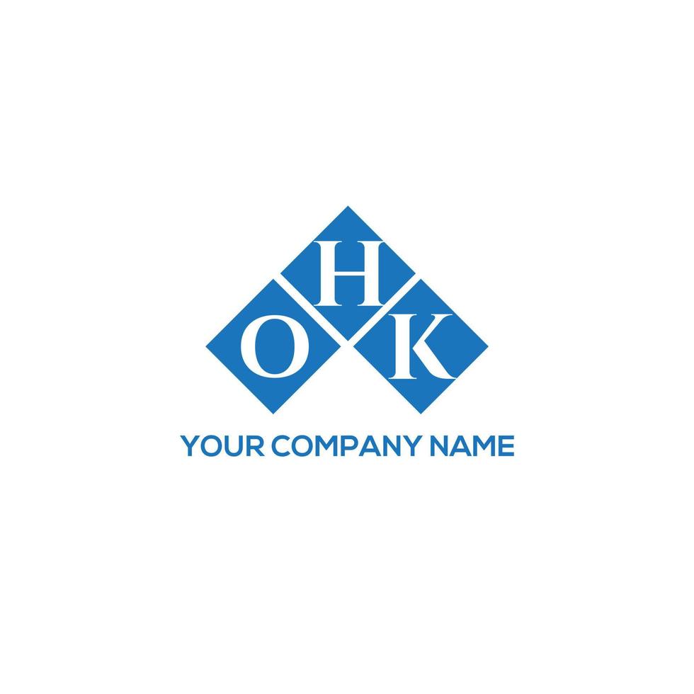 ohk carta logotipo design em fundo branco. ohk conceito de logotipo de letra de iniciais criativas. ohk design de letras. vetor