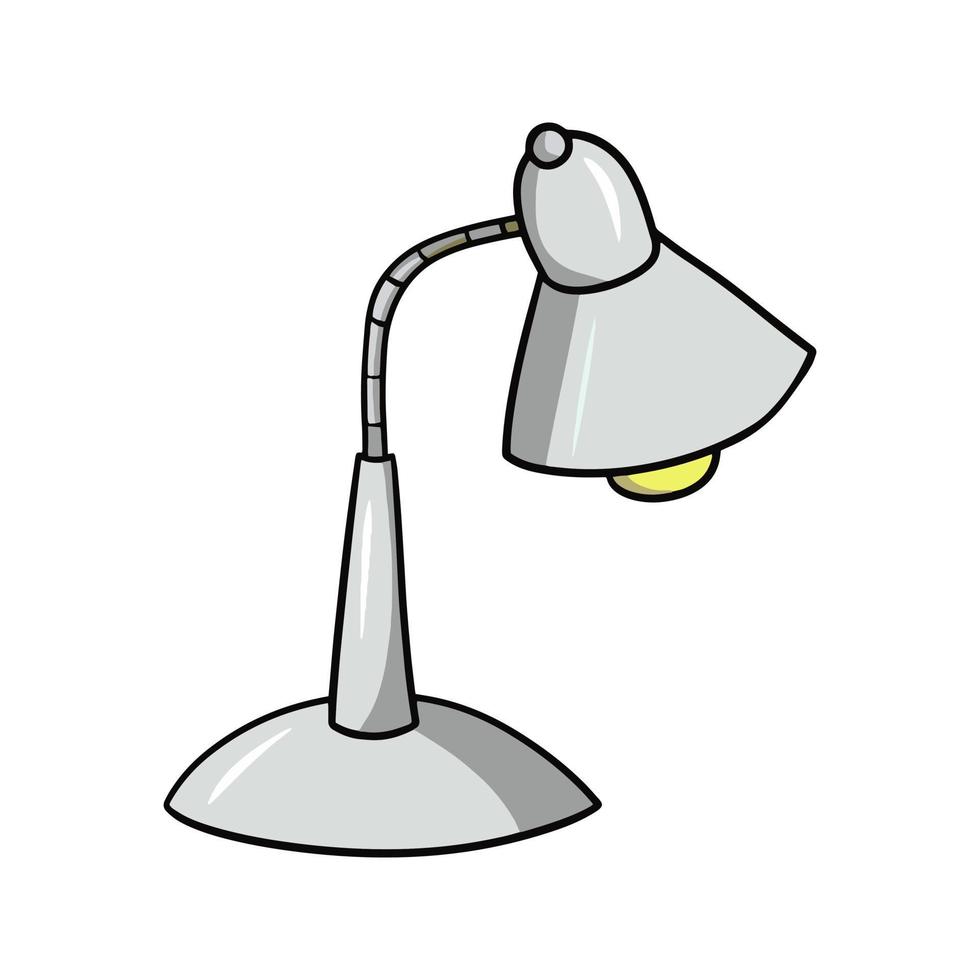 candeeiro de mesa de luz para estudantes e escolares, ilustração vetorial em estilo cartoon em um fundo branco vetor