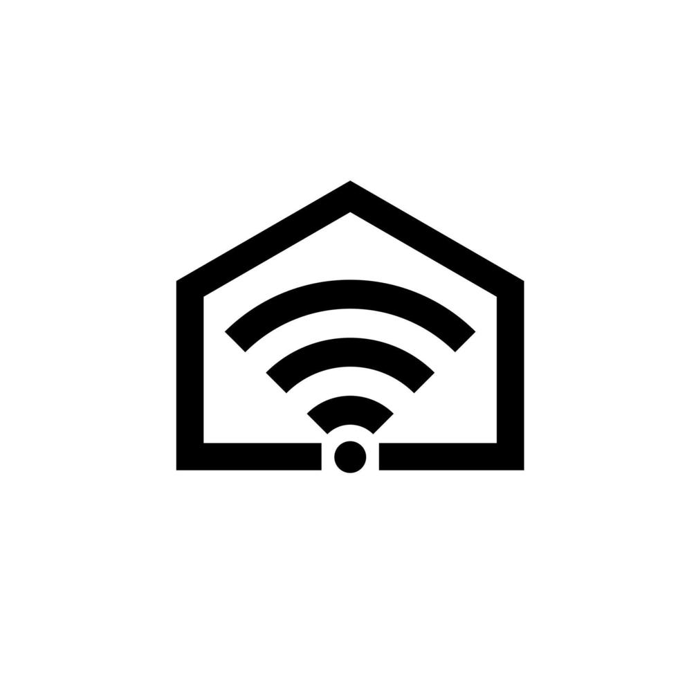 casa inteligente, estúdio, wifi, conectar ilustração de design de logotipo pro vector