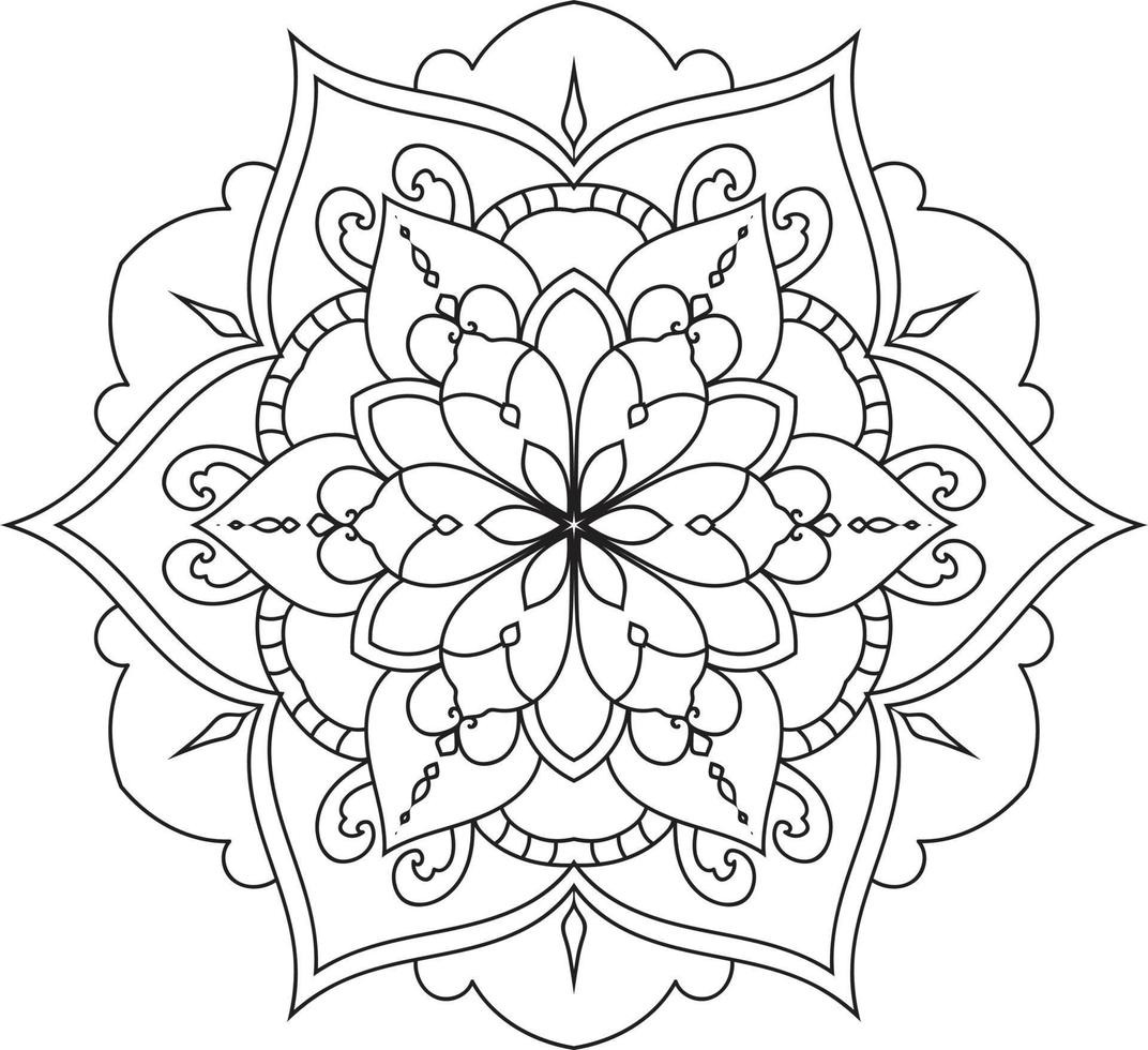 mandala de flores circulares em branco vetor grátis