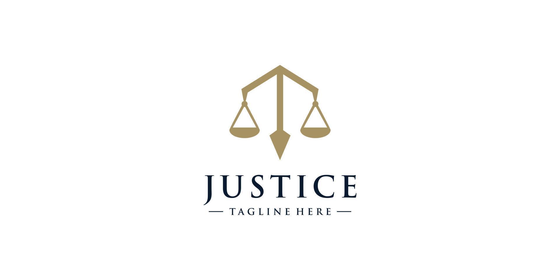 vetor de conceito de design de logotipo de justiça