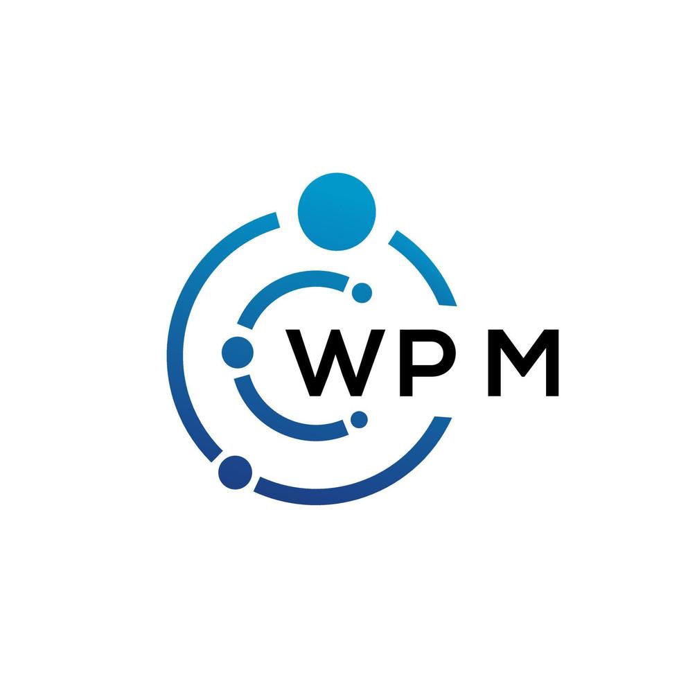 design de logotipo de tecnologia de letra wpm em fundo branco. letras de iniciais criativas wpm-lo conceito de logotipo. design de letra wpm. vetor