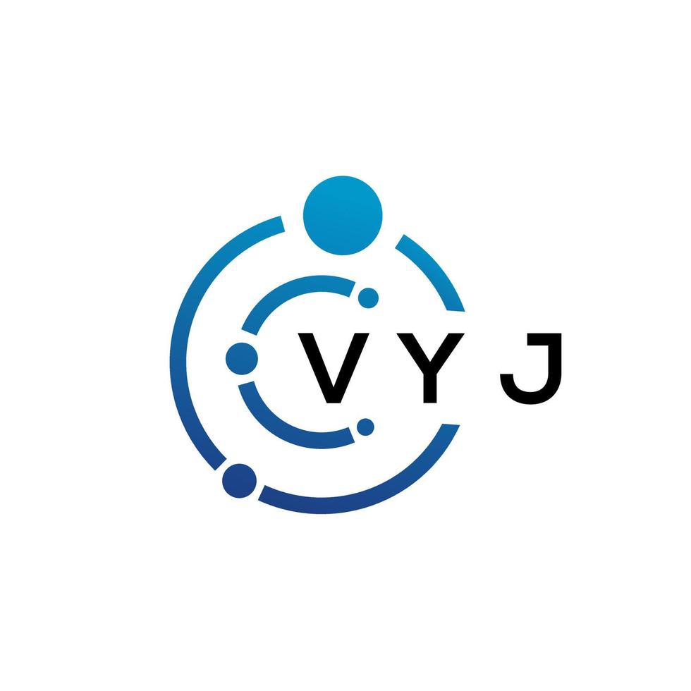 design de logotipo de tecnologia de letra vyj em fundo branco. letras de iniciais criativas vyj conceito de logotipo. design de letra vyj. vetor