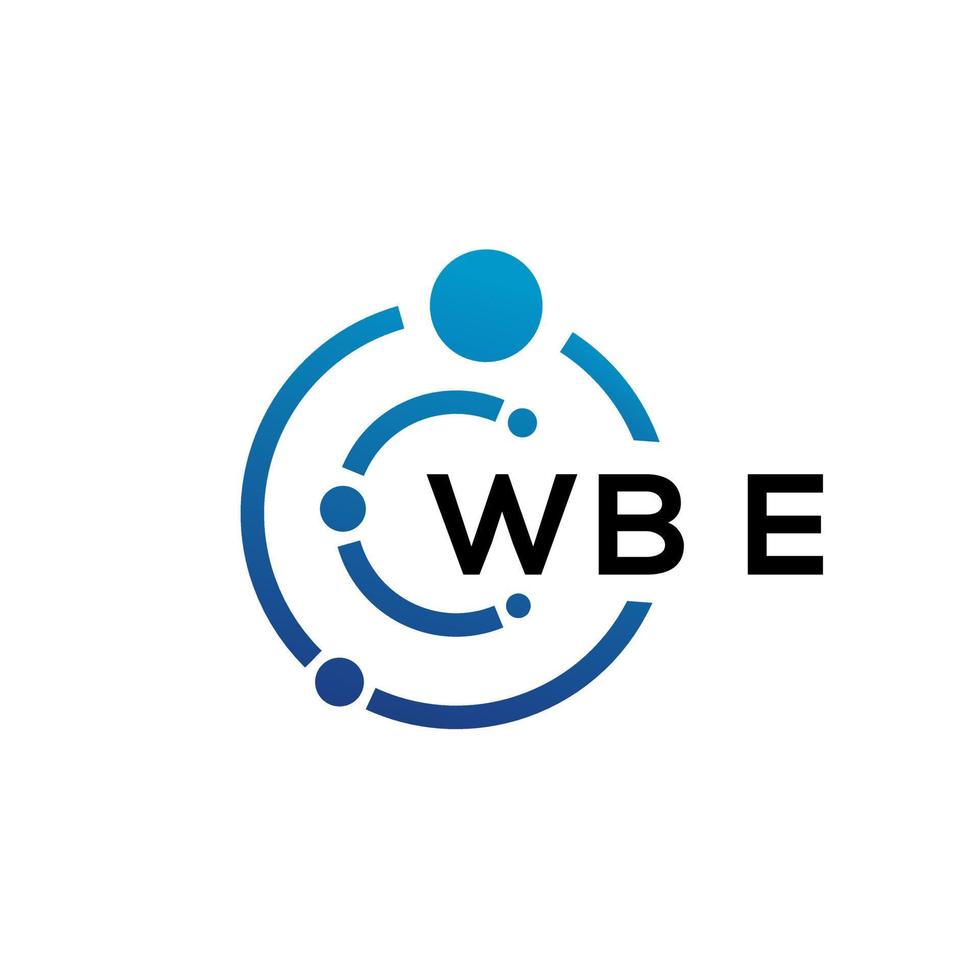 design de logotipo de tecnologia de letra wbe em fundo branco. wbe letras iniciais criativas conceito de logotipo. design de letra wbe. vetor