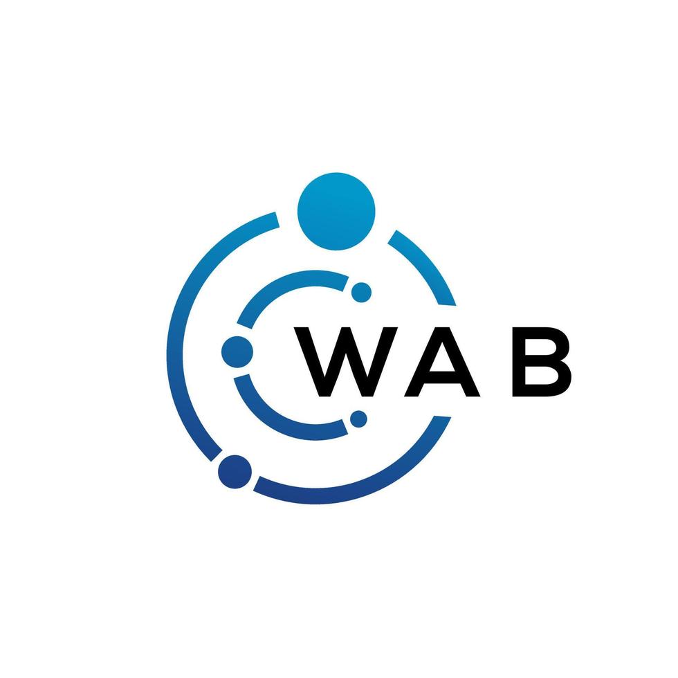 design de logotipo de tecnologia de carta wab em fundo branco. wab criativo letras iniciais do conceito de logotipo. design de letra wab. vetor