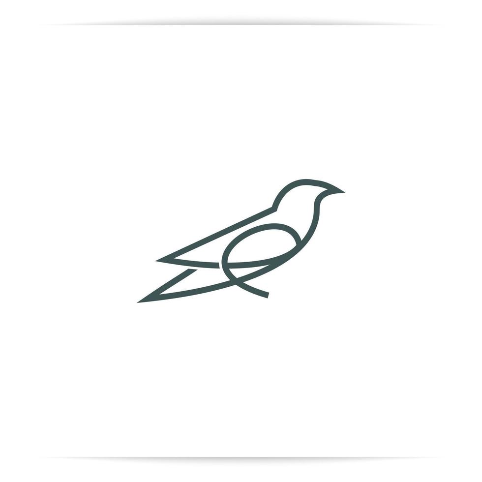 vetor de linha de corvo abstrato de logotipo