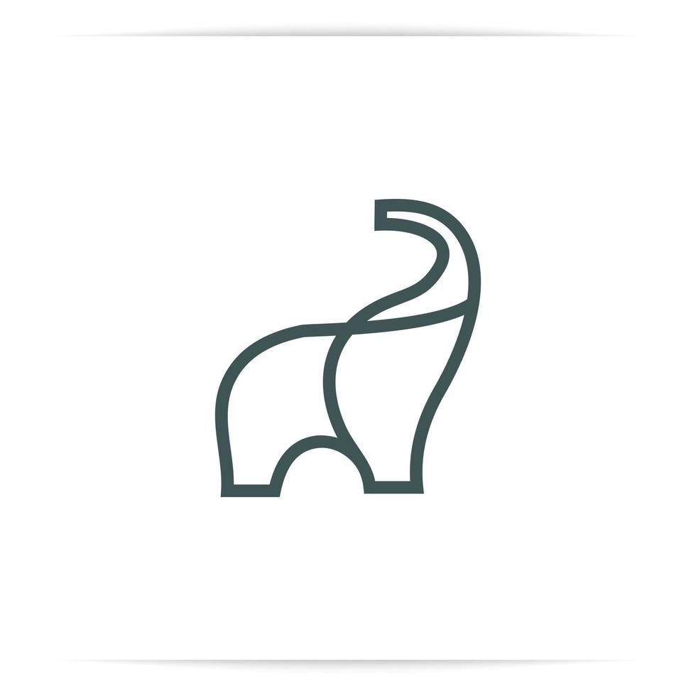 vetor de design de logotipo de linha de elefante abstrato. para livro de colorir