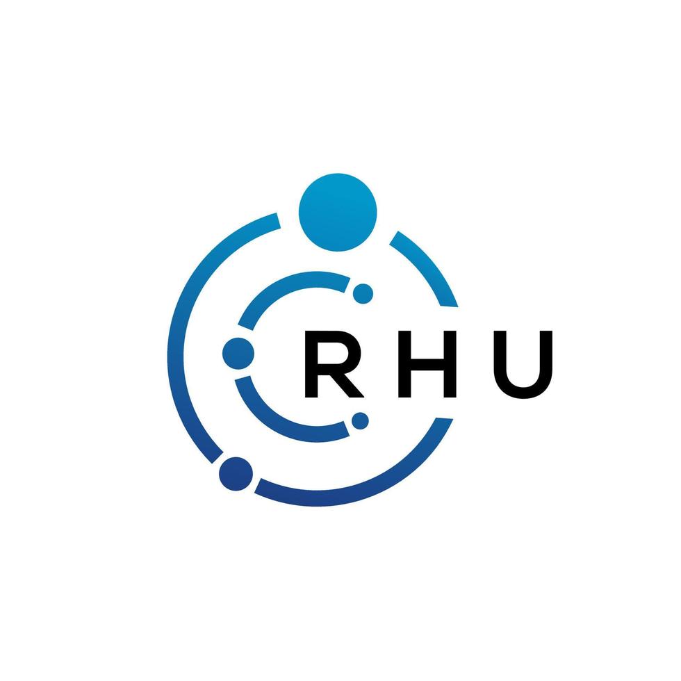 design de logotipo de tecnologia de letra rhu em fundo branco. rhu letras iniciais criativas conceito de logotipo. design de letra rhu. vetor