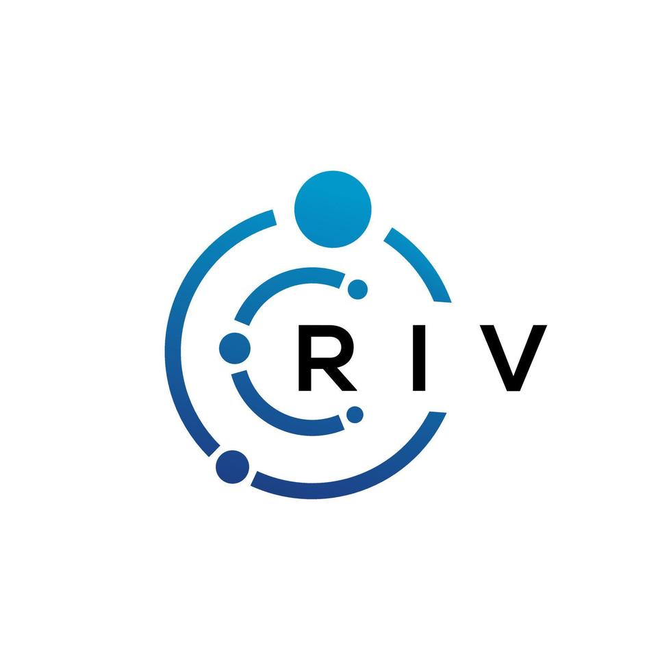 riv carta design de logotipo de tecnologia em fundo branco. riv letras iniciais criativas conceito de logotipo. design de letra riv. vetor