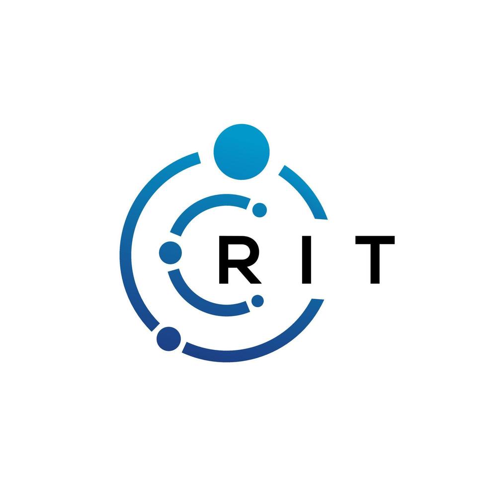 design de logotipo de tecnologia de letra rit em fundo branco. rit iniciais criativas carta-lo conceito de logotipo. design de letra rit. vetor