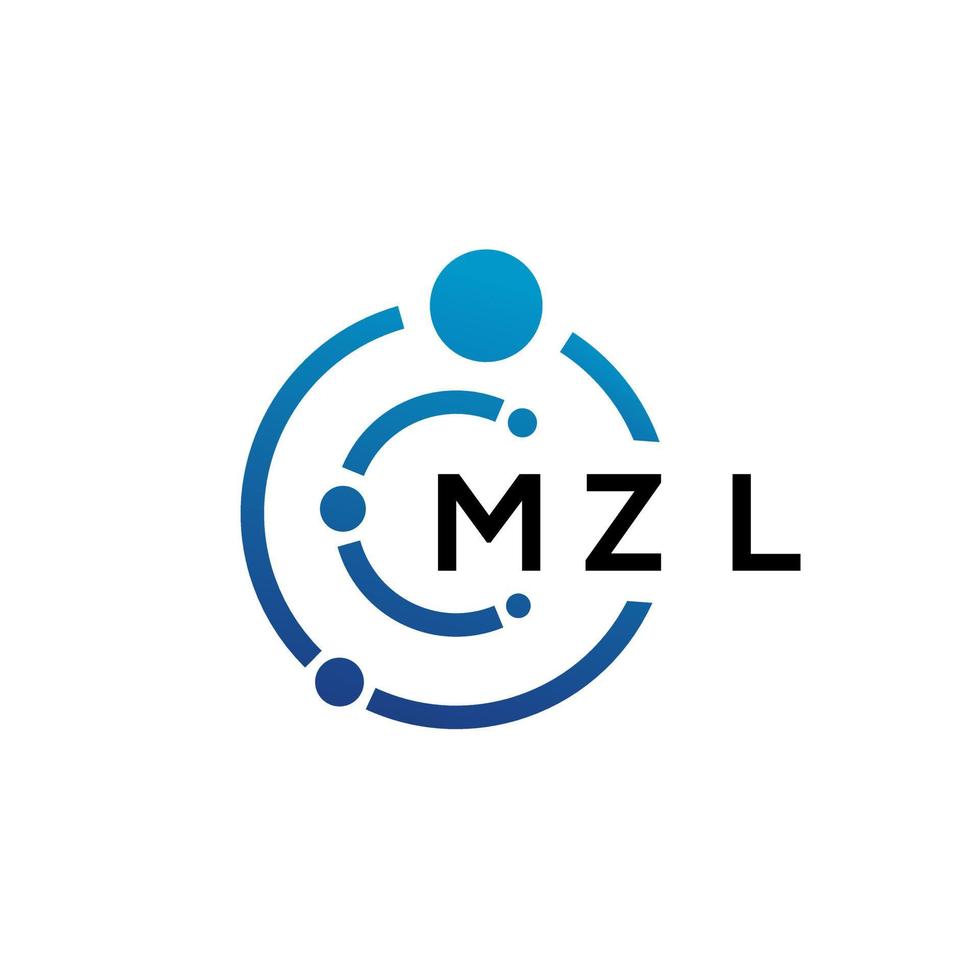 design de logotipo de tecnologia de letra mzl em fundo branco. letras iniciais criativas mzl conceito de logotipo. design de letra mzl. vetor