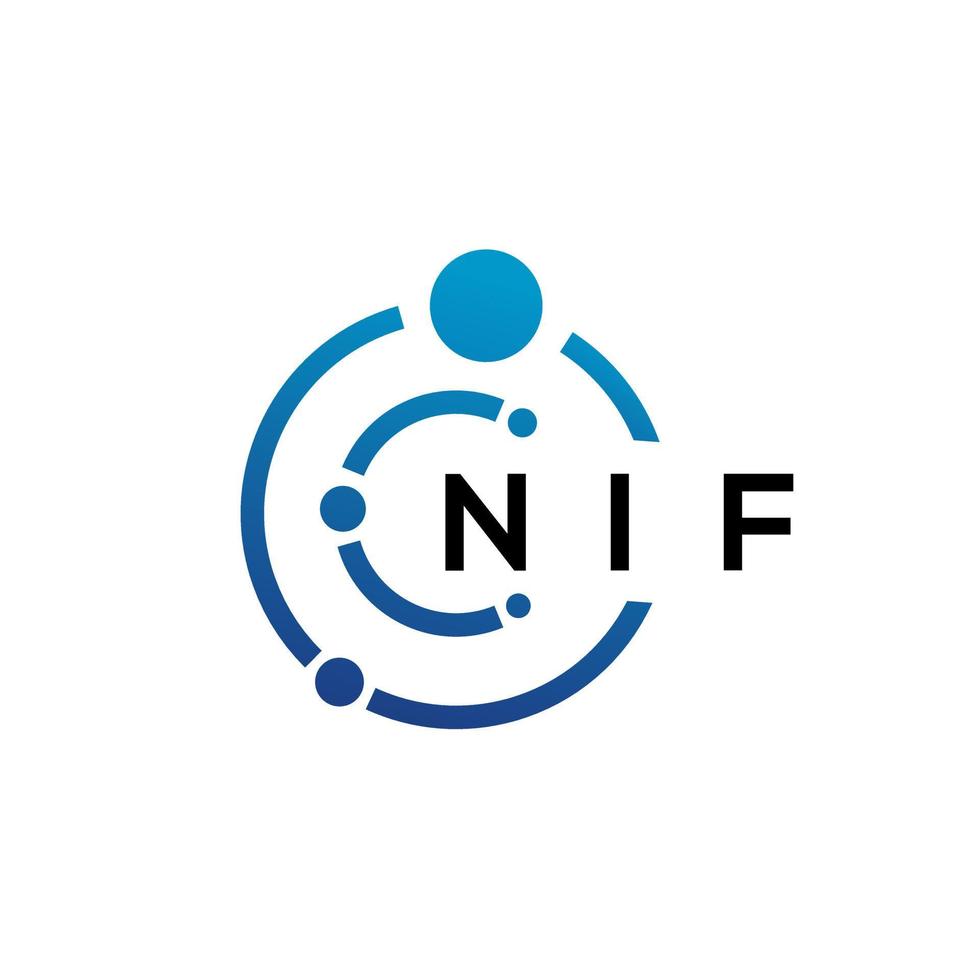 design de logotipo de tecnologia de letra nif em fundo branco. nif letras iniciais criativas conceito de logotipo. design de letra nif. vetor
