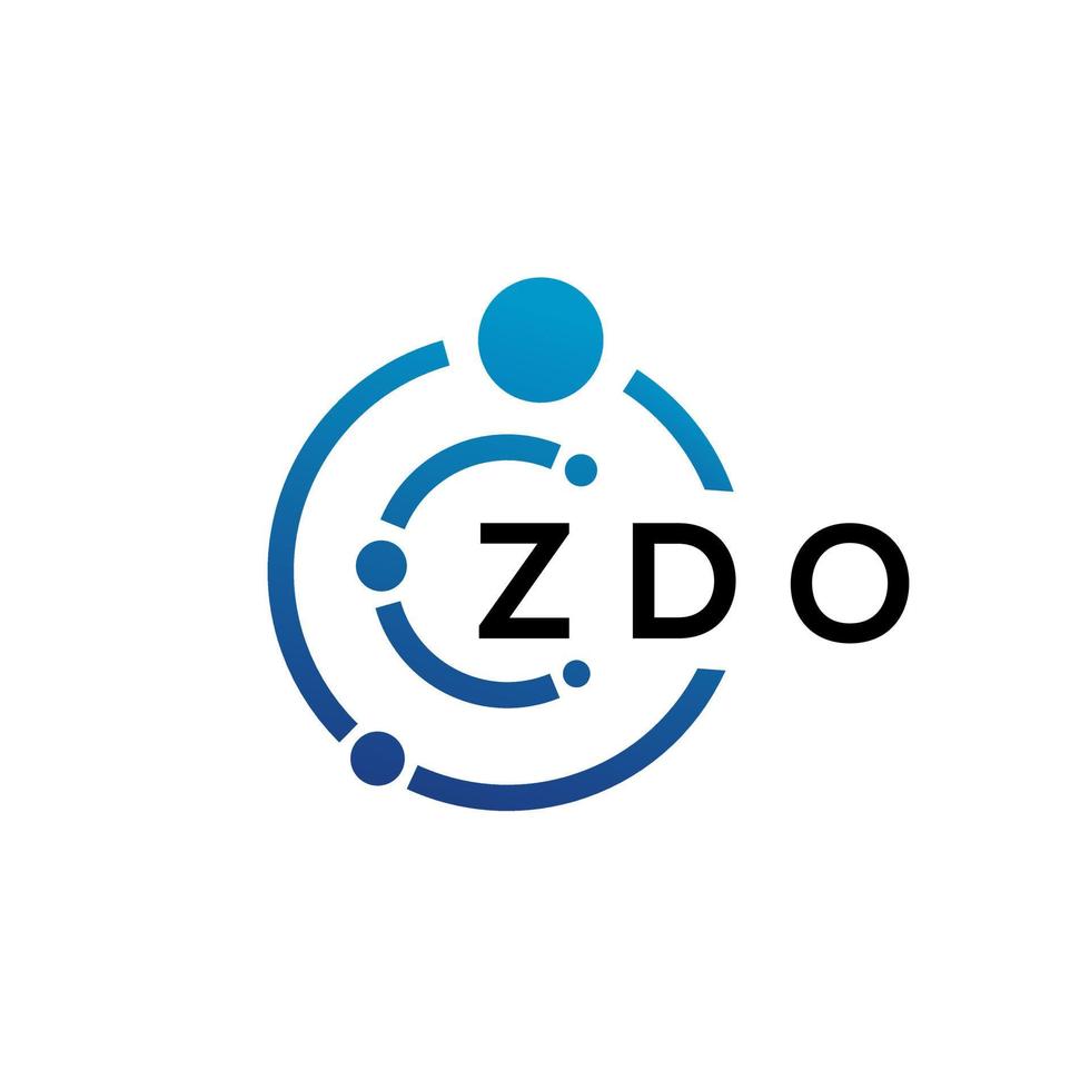 design de logotipo de tecnologia de letra zdo em fundo branco. zdo letras iniciais criativas conceito de logotipo. design de letra zdo. vetor