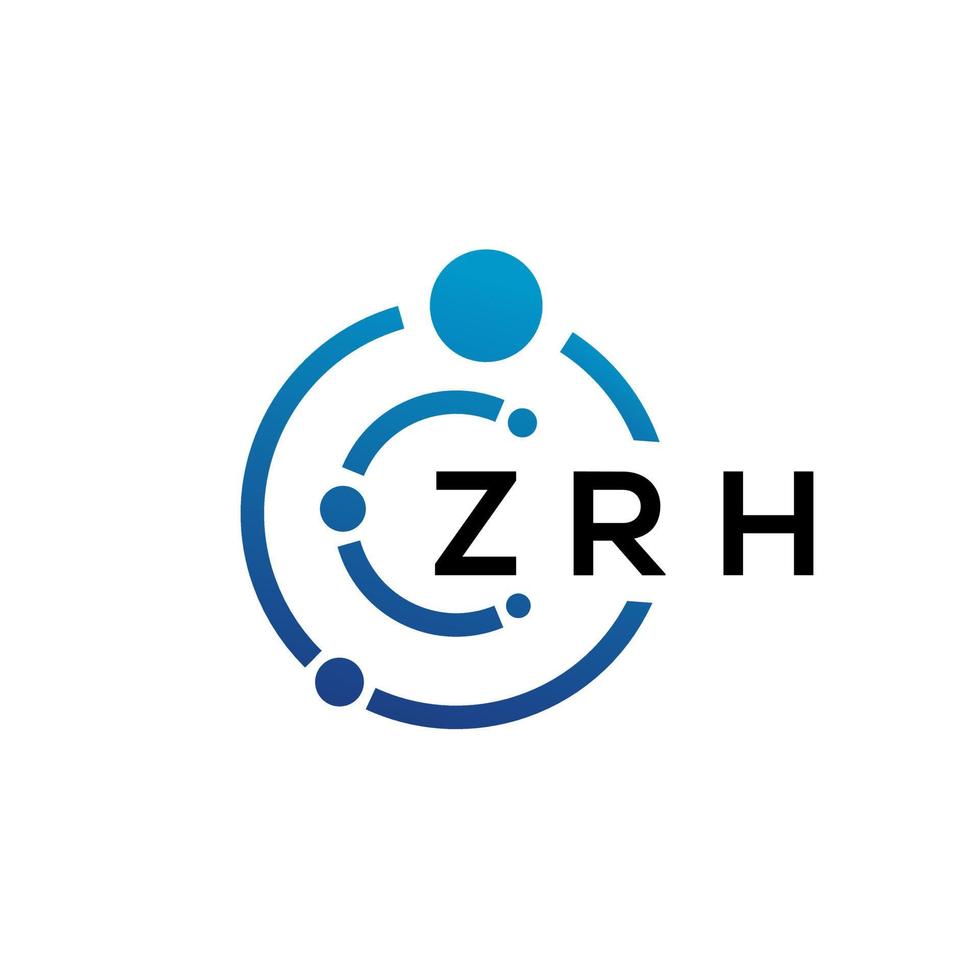 design de logotipo de tecnologia de letra zrh em fundo branco. zrh iniciais criativas carta-lo conceito de logotipo. design de letra zrh. vetor