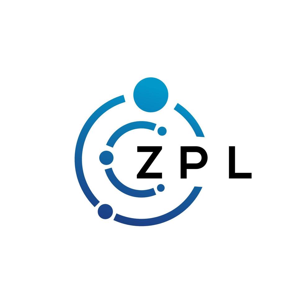 design de logotipo de tecnologia de letra zpl em fundo branco. zpl criativo letras iniciais do conceito de logotipo. design de letra zpl. vetor