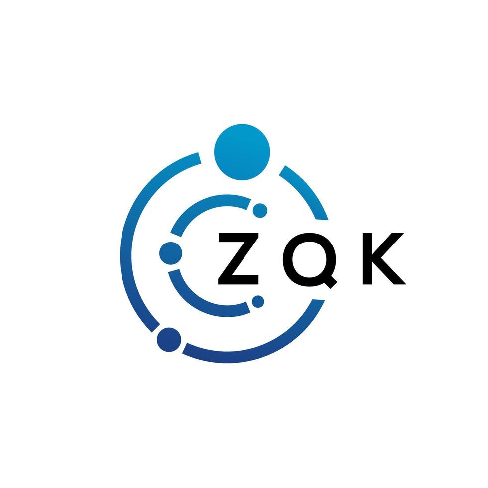 design de logotipo de tecnologia de letra zqk em fundo branco. as iniciais criativas do zqk carta-lo conceito de logotipo. design de letra zqk. vetor