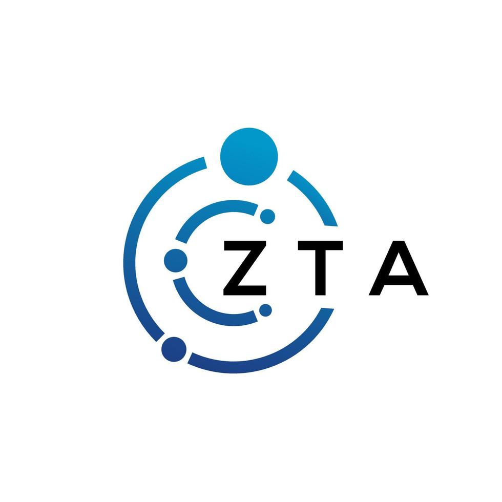 design de logotipo de tecnologia de letra zta em fundo branco. zta letras iniciais criativas conceito de logotipo. design de letra zta. vetor